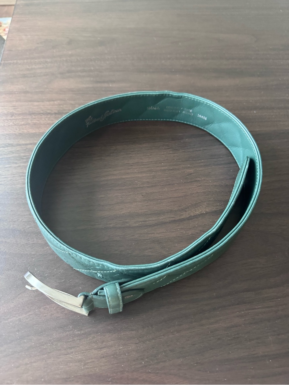 Tailored Sportsman Quilted Green Belt 2” Small - Picture 3 of 7